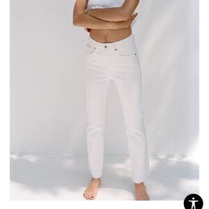 White Zara Crop Flare Jean